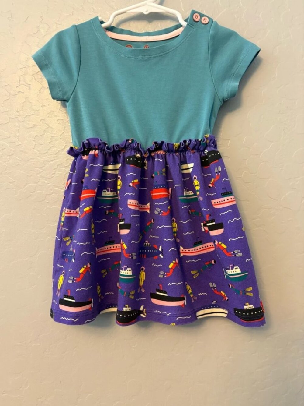blue and purple nautical diver snorkle print dress size 3t